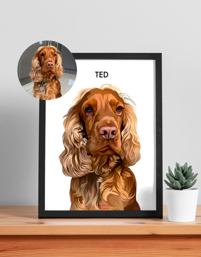 Custom Hand-Drawn Cartoon Pet Potrait